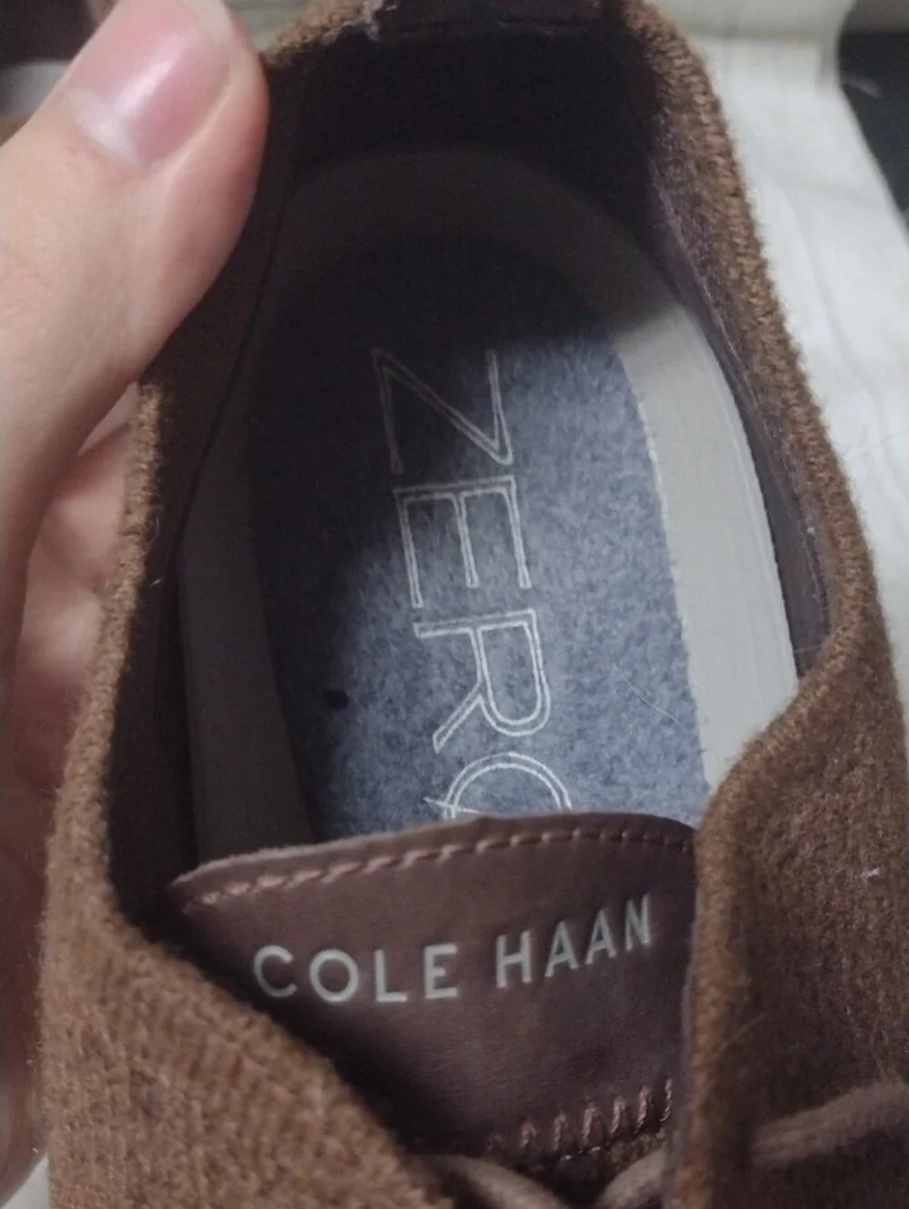 Cole Haan ZERØGRAND Brown Knit Lace-Up Shoes (J1114)